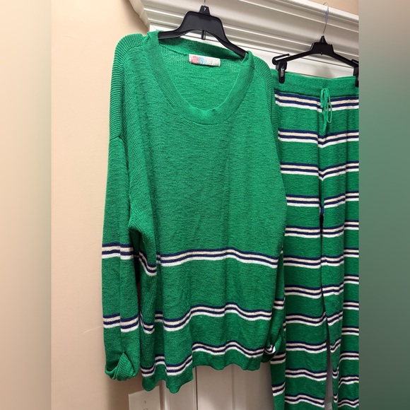 Free People Mariner Sweater Set in Green Bee Combo, Size L, perfect condition - Picture 3 of 9